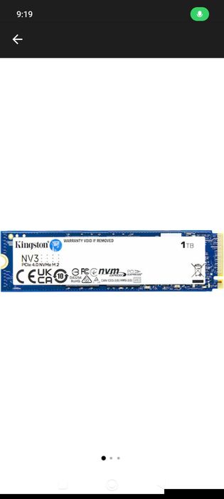 Ssd M2 nvme PCle Gen 4 Kingstone 1T