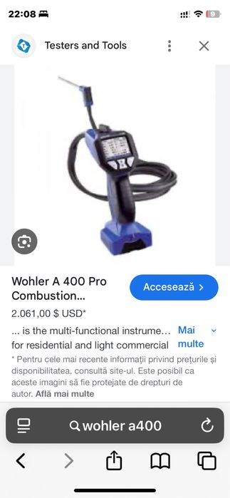 Analizor gaze wohler A400