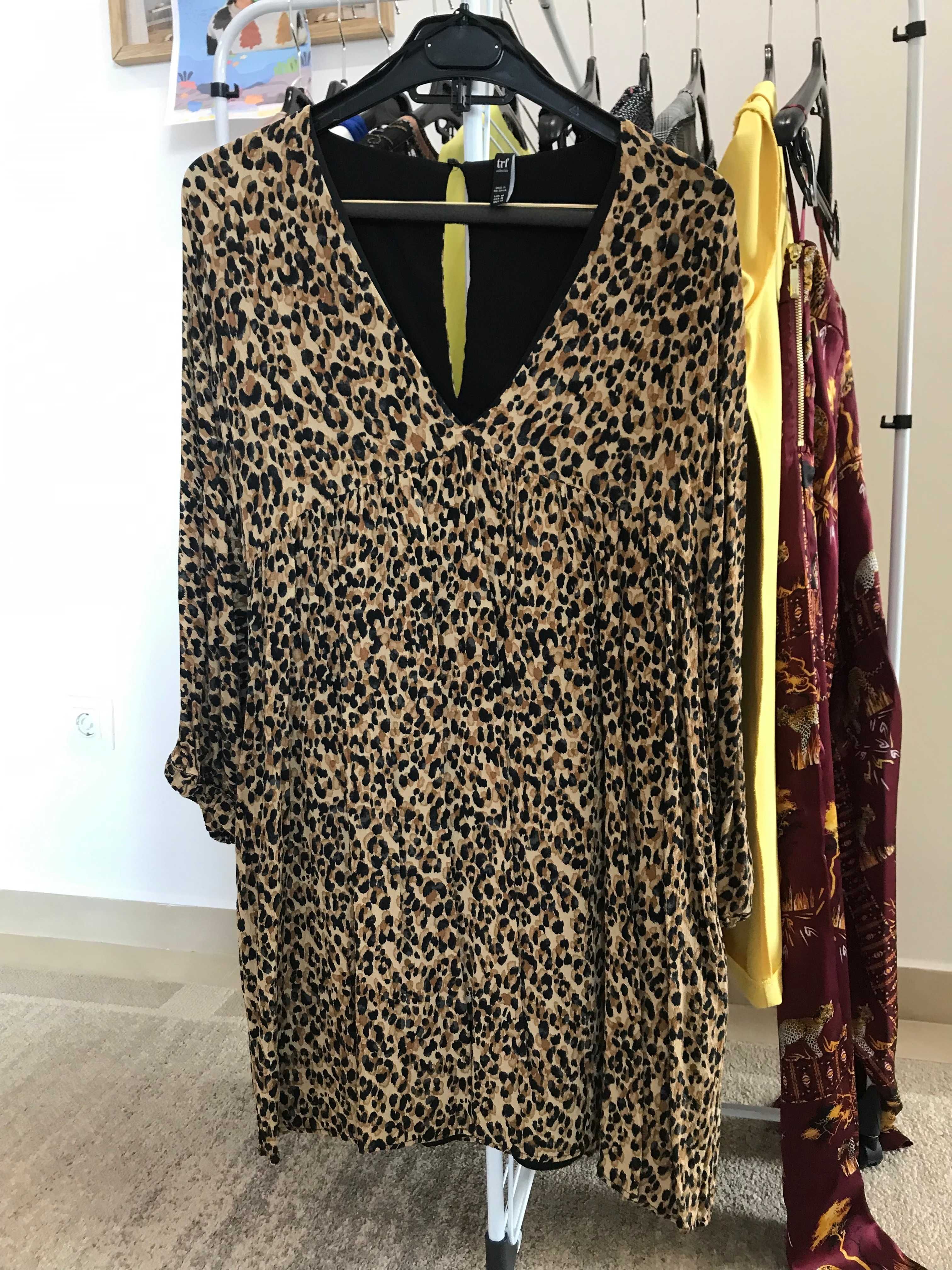 Rochie Zara animal print, baby doll, marimea M