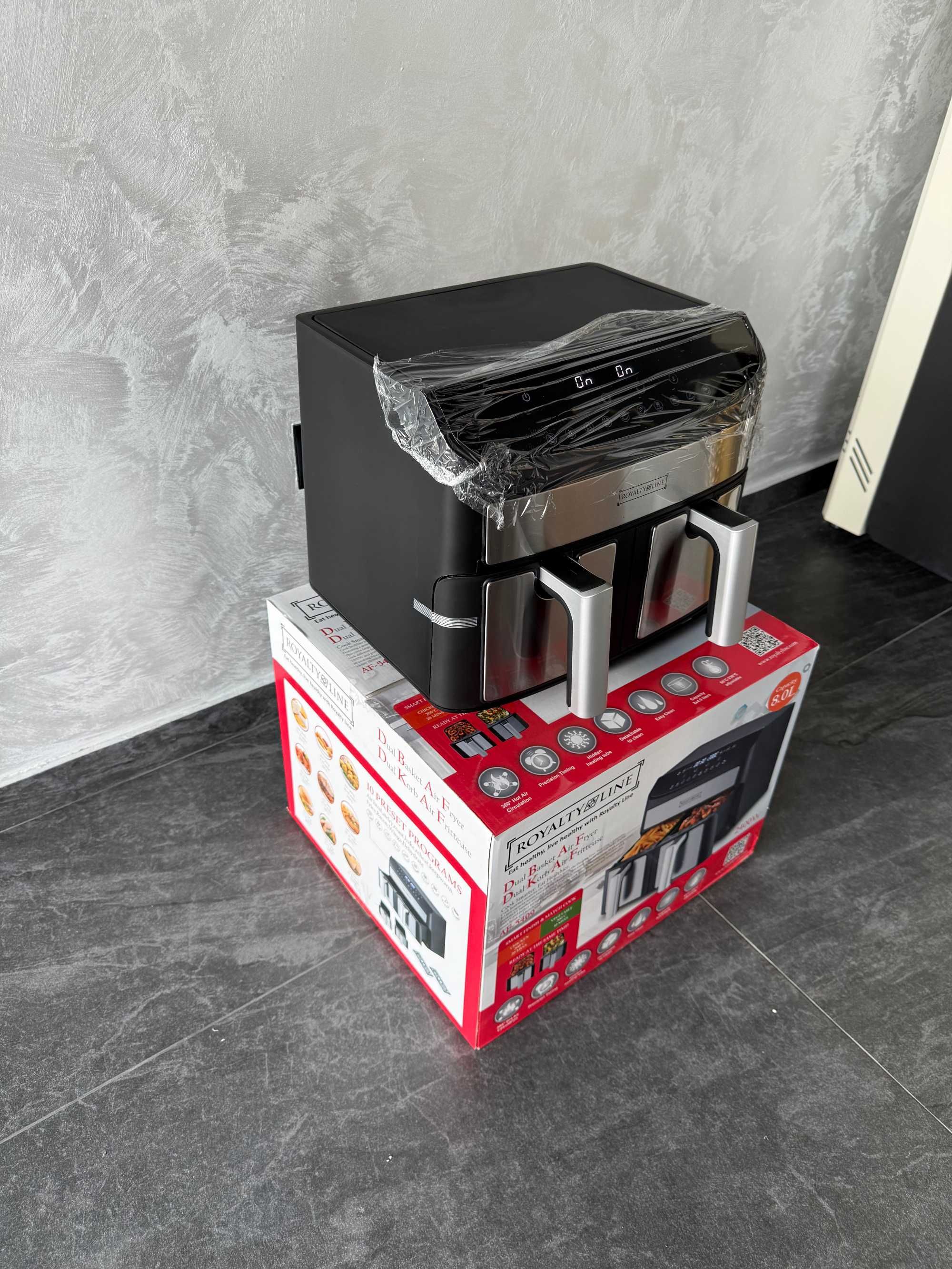 Въздушен фритюрник Royalty Line с 2 камери – 8 л капацитет, 2400W
