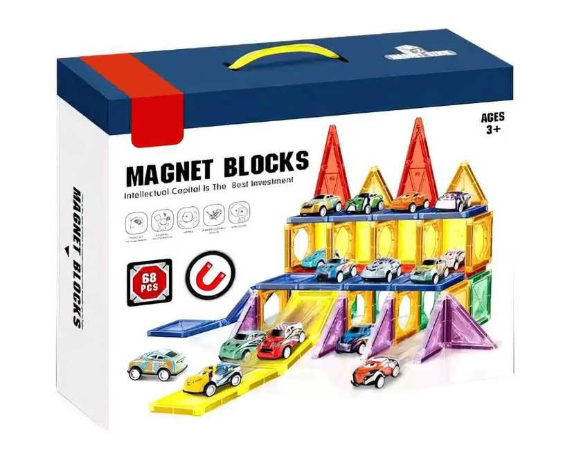 Голям 3D Цветен Магнитен конструктор MAGIC MAGNETIC BLOCKS