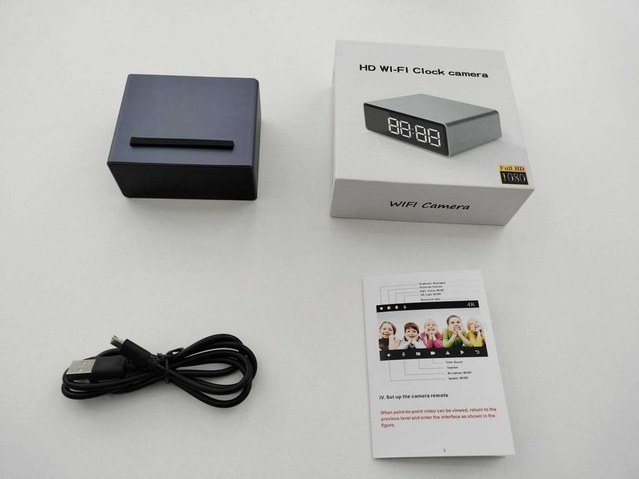 Camera Spion WI-FI Ascunsa in Ceas de Birou TSS-CB03, Full HD 5MP