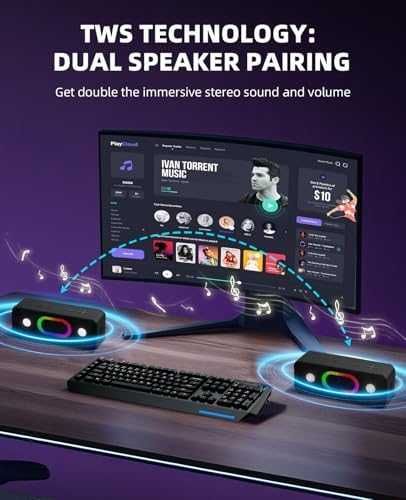 Нова Портативна Bluetooth 5.3 тонколона 16W, TWS и 24 часа батерия