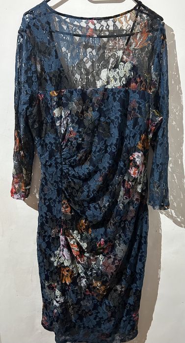 Rochie imprimeu floral albastra