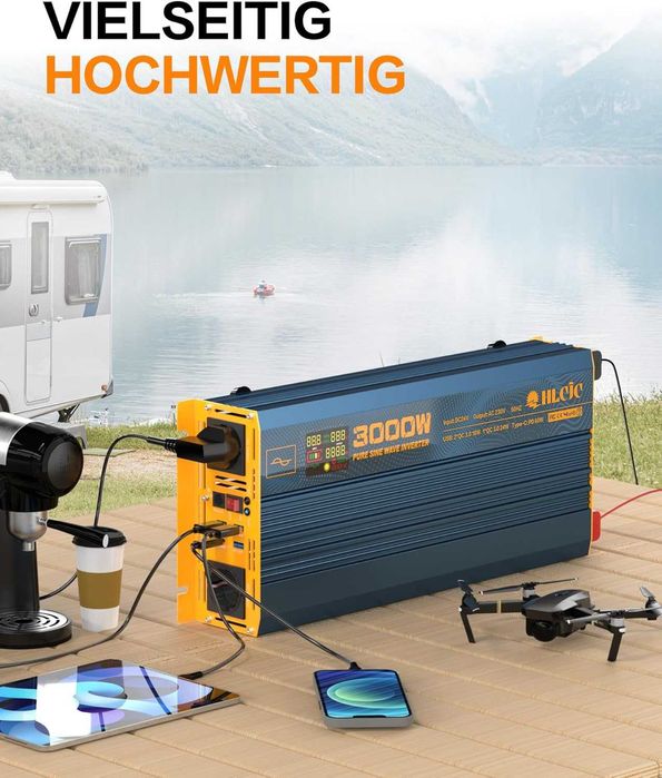 Конвертор на напрежение 3000 W 24 V чиста синусоида