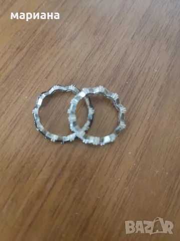 сребърни пръстени и обеци с камъни-комплект