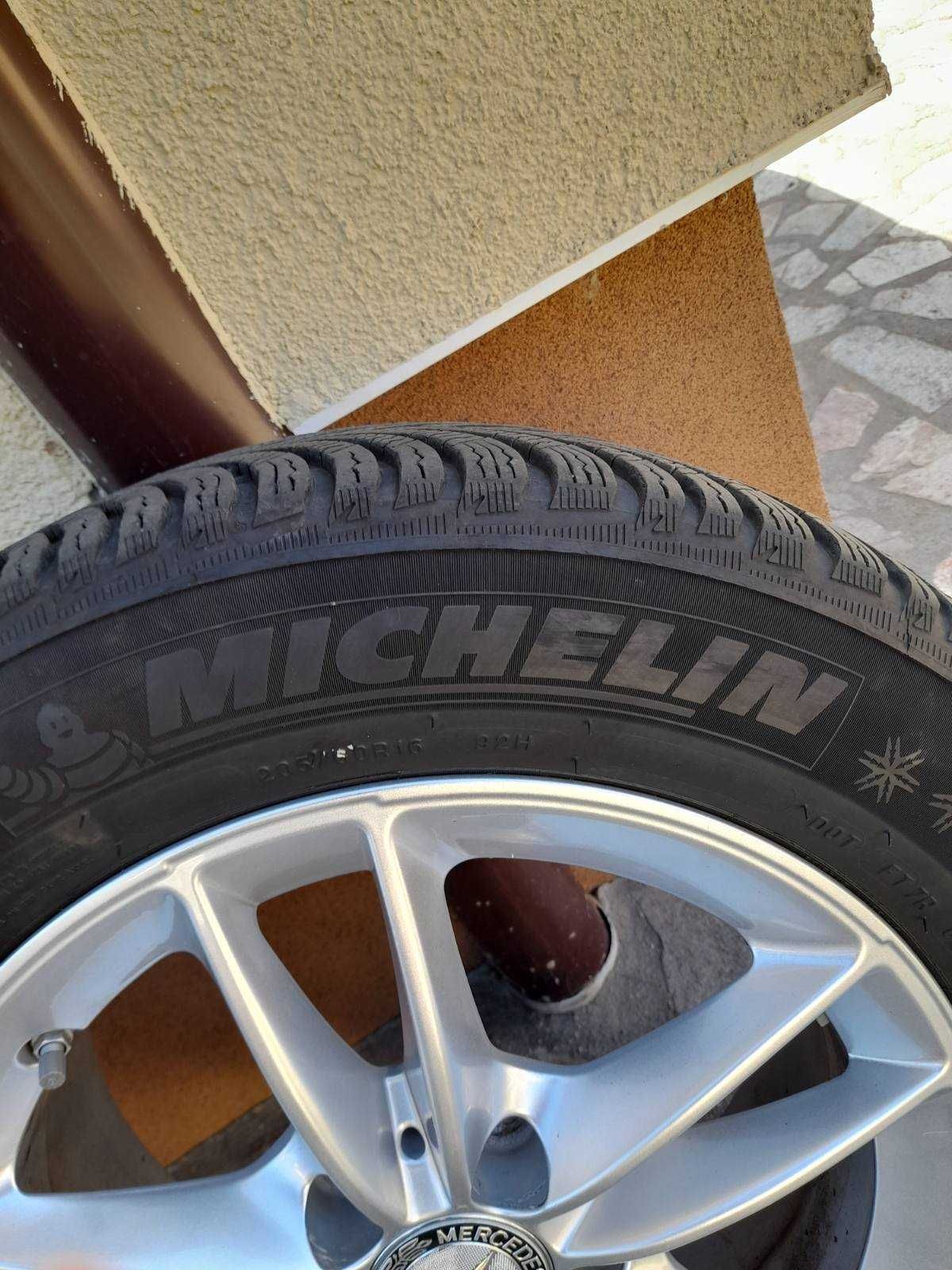 Зимни гуми Michelin Alpin5, с лети джанти mercedes, 205/60/16, ДОТ0819