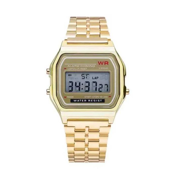 Ceas de mana digital unisex (Auriu / Gold) - model vintage - retro