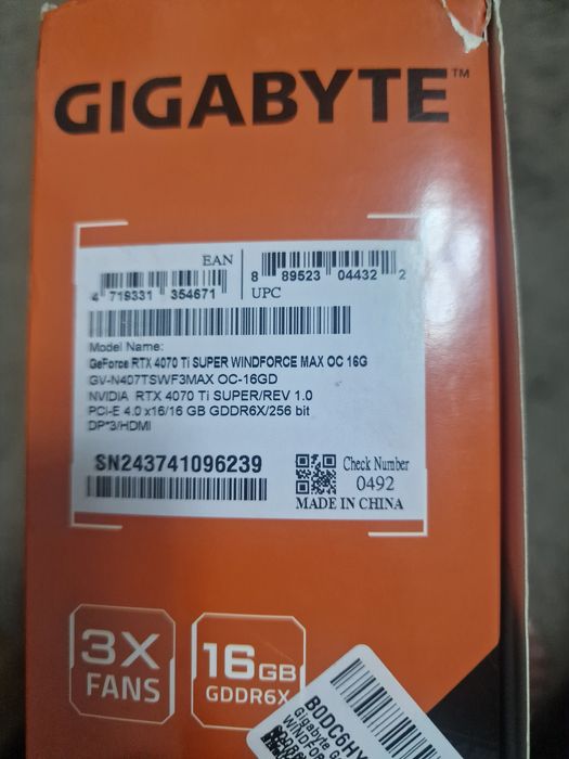 Placa video GeForce RTX 4070 TI Super Windforce Max OC 16 Gb