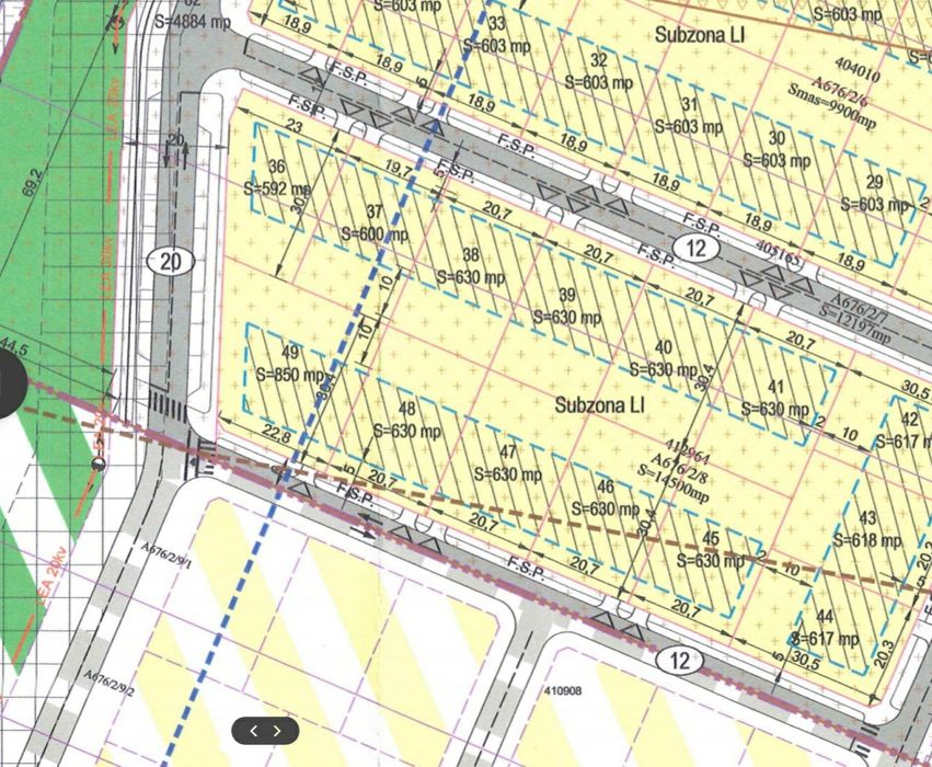 Vand teren intravilan 630mp, Front stradal 20,7 ml.