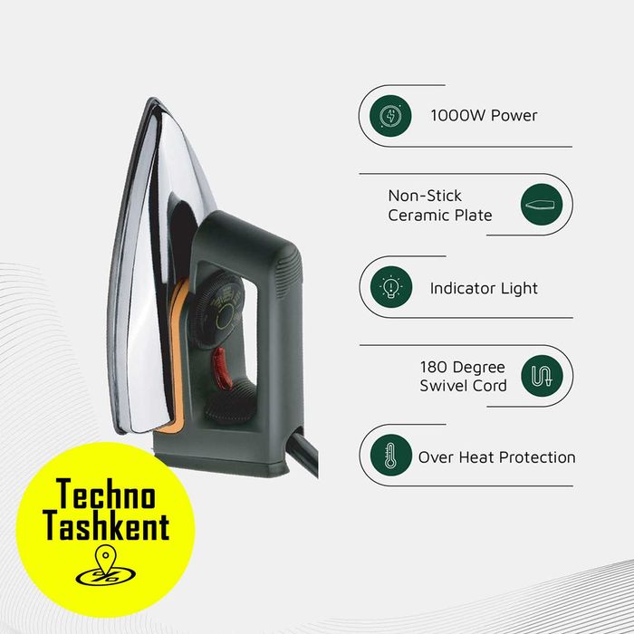 Утюг, с антипригарным покрытием, Green Lion Vintage Iron, 1000 Ватт