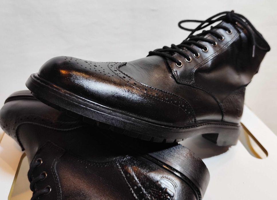 Ghete lace up 42 brogue Timberland piele naturala moale negru