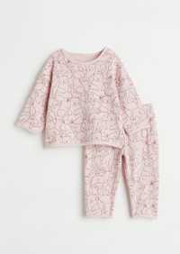 Set pantaloni si bluza de bumbac H&M 62