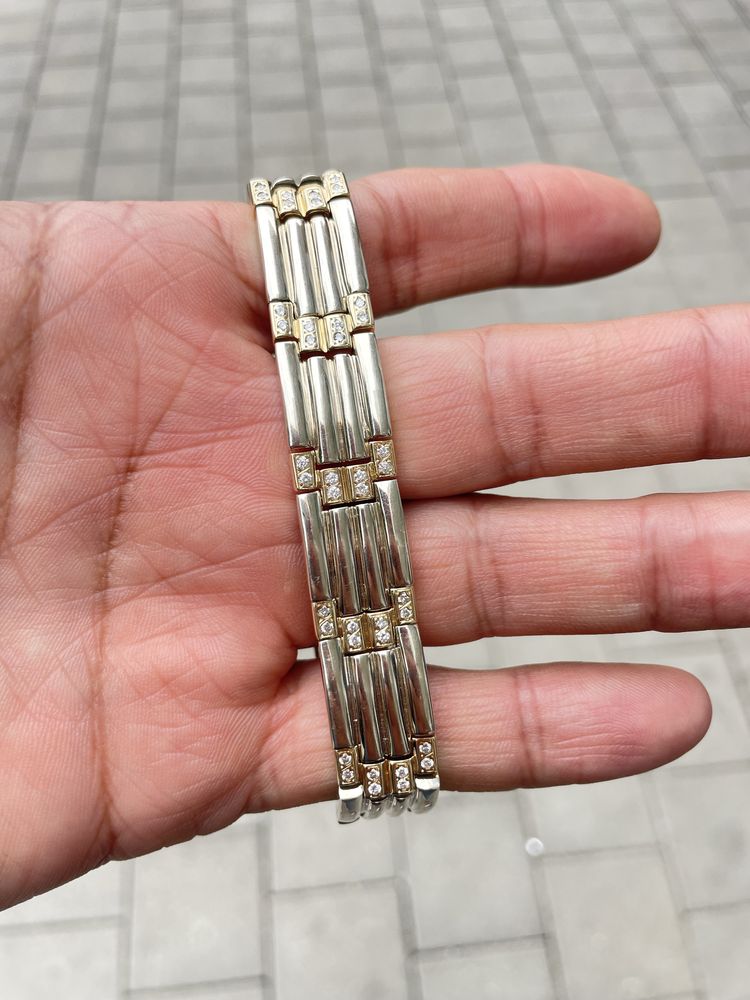 Brățară aur 14k cu diamante, de bărbați.