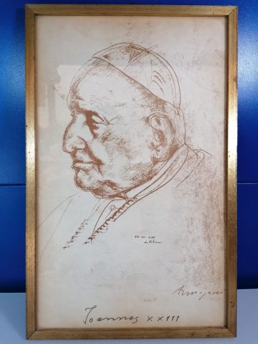 Tablou Papa Ioan al XXIII-lea , 36 x 22.8 cm ,print cu semnatura