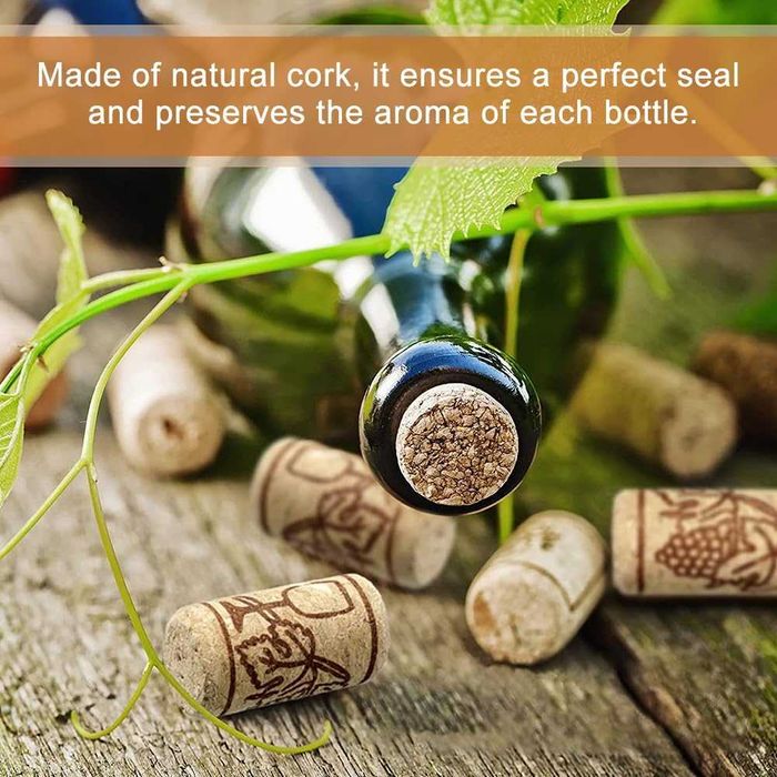 Set 100 dopuri din pluta naturala pentru sticle de vin 2.2 x 3.3 cm