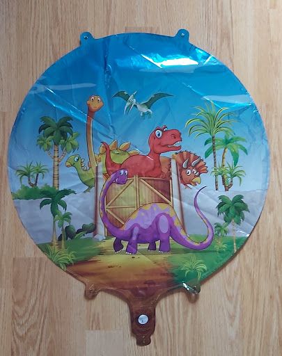 Baloane rotunde dinozauri 45 cm x 45 cm _folie aluminiu