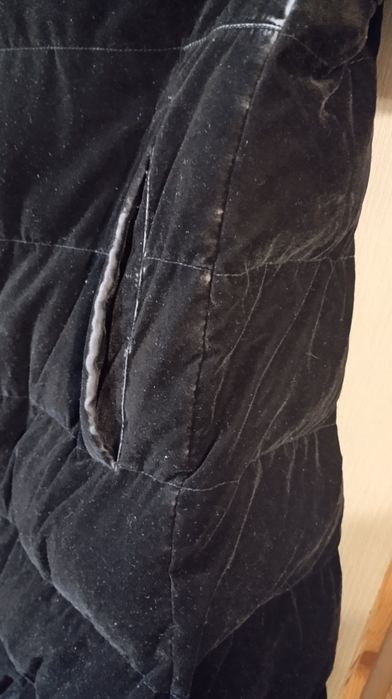 Черно зимно яке с качулка