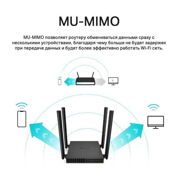 TP-LINK Archer C54
Двухдиапазонный роутер Wi‑Fi AC1200