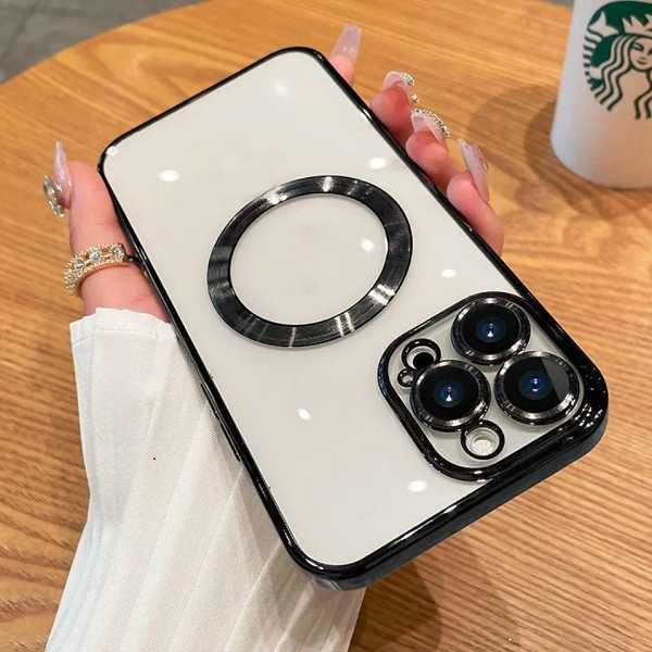 Удароустойчив магнитен гръб с протектори на камерите за IPhone 12/16