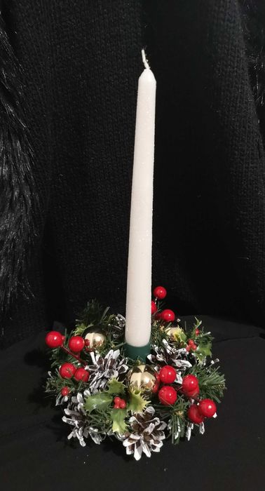 Aranjament de Crăciun cu lumânare