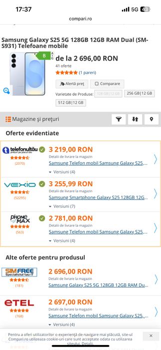 Samsung Galaxy S25 128GB DS Navy