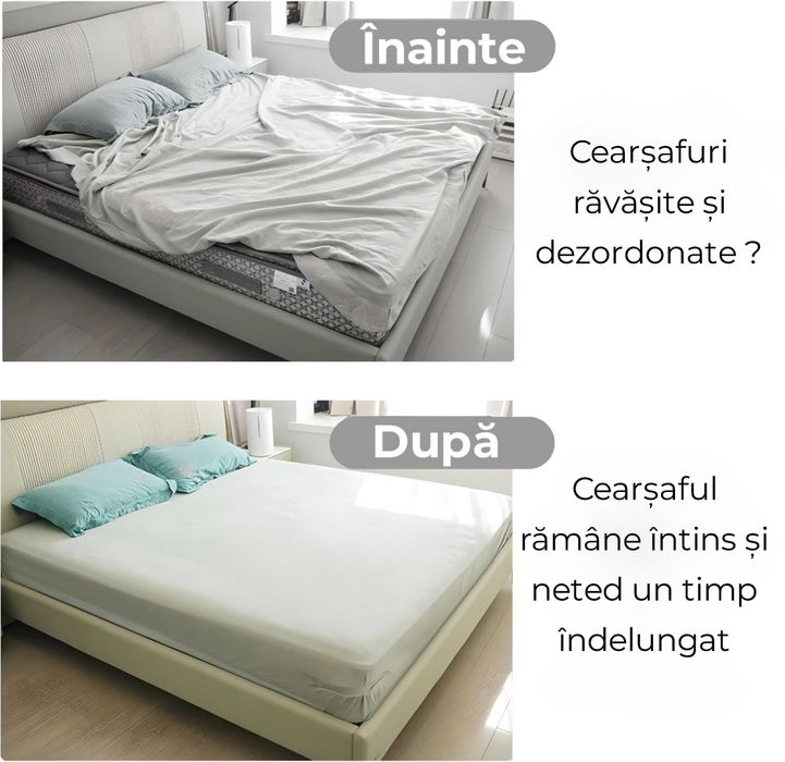 Suport prindere cearsaf alb/gri pentru a mentine cearsaful intins