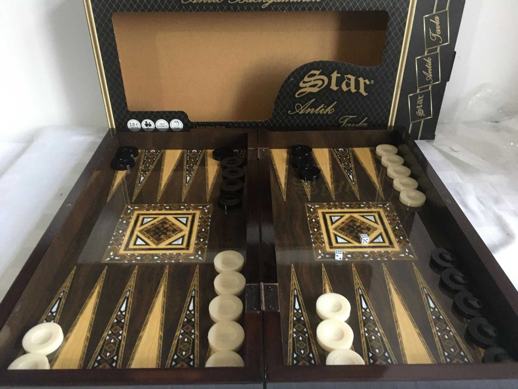 Joc Table Turcesc (joc de Table) NOU - Lux lemn lacuit. SIGILAT!