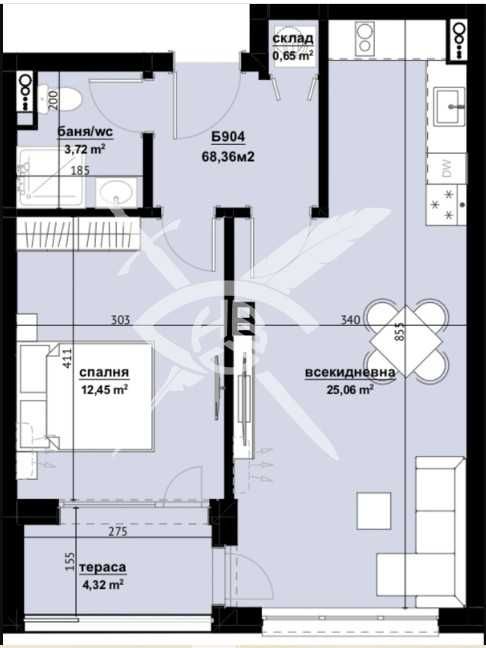 Продава се Двустаен апартамент в Бургас, Изгрев - 65 кв.м за 1200 €/кв.м - Снимка #1