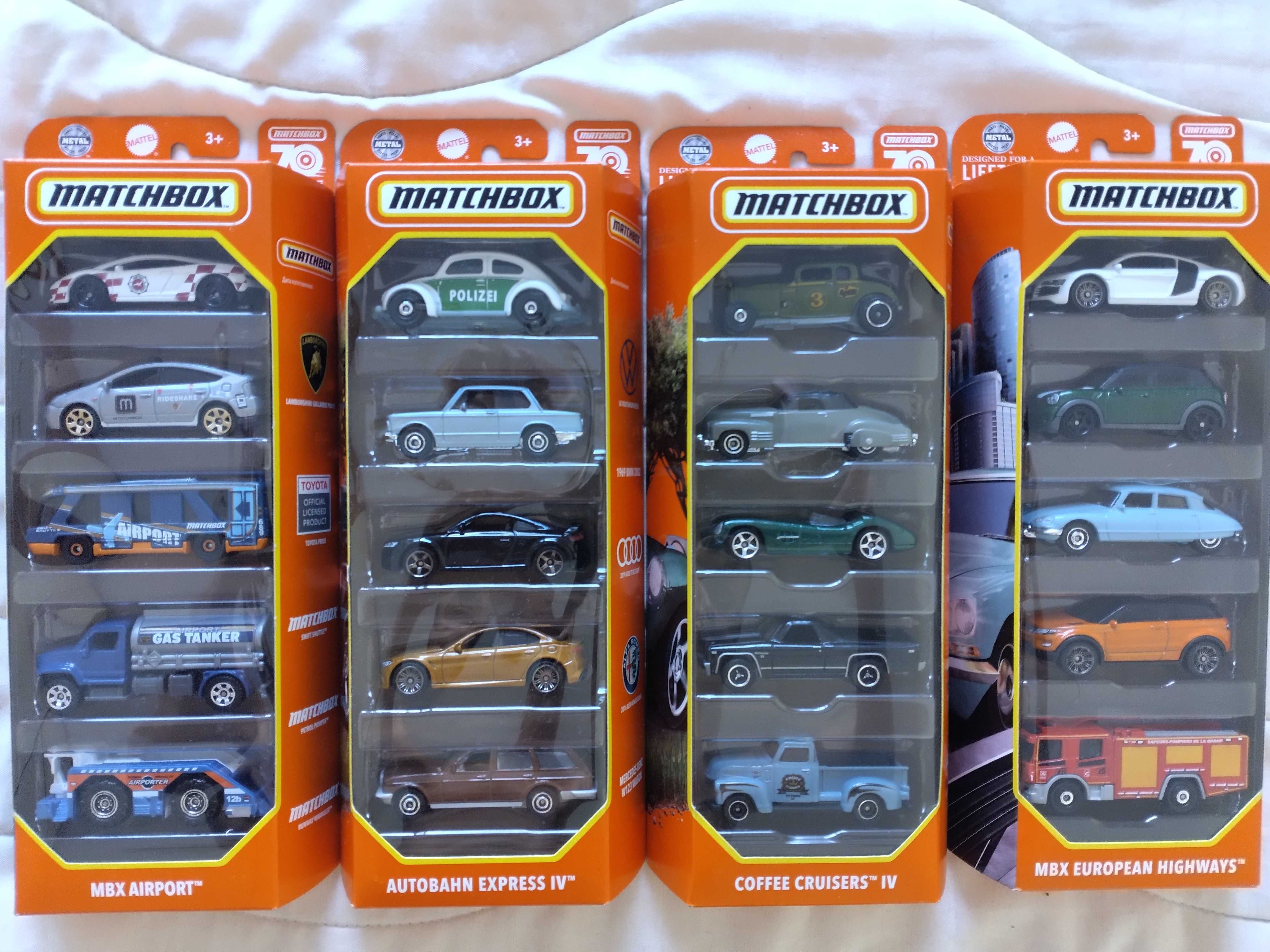Matchbox 5 pack метални колички от 2016, 2017, 2020 и 2023 г.