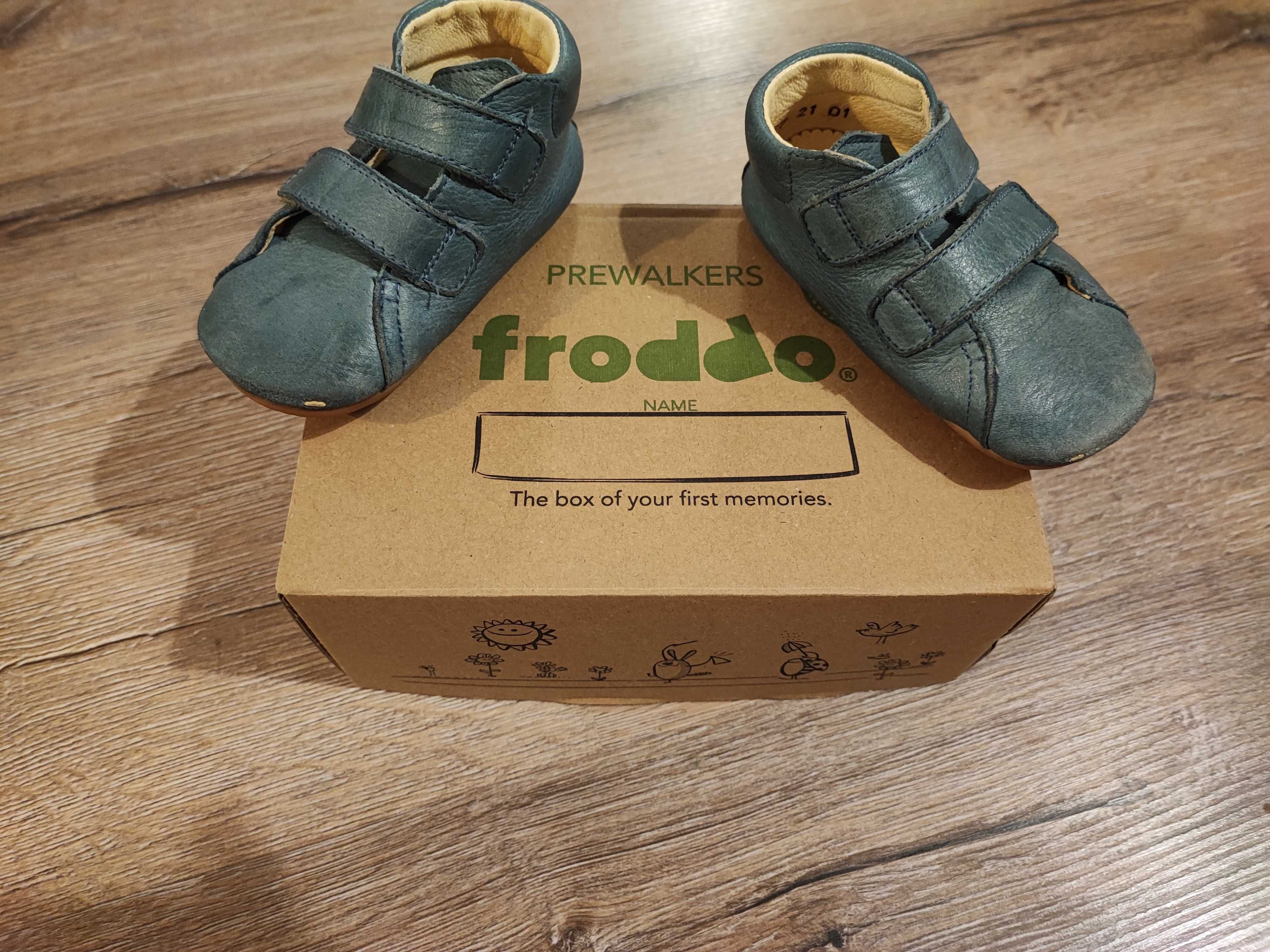 Детски Бебешки боси обувки ботички Froddo номер 21 момчешки Зелени