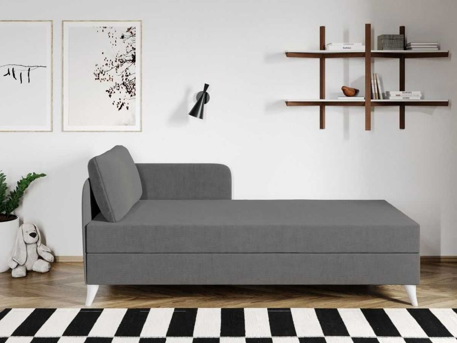 Divan / Pat o persoana tapitat Gri Deschis Soft Rabatabil