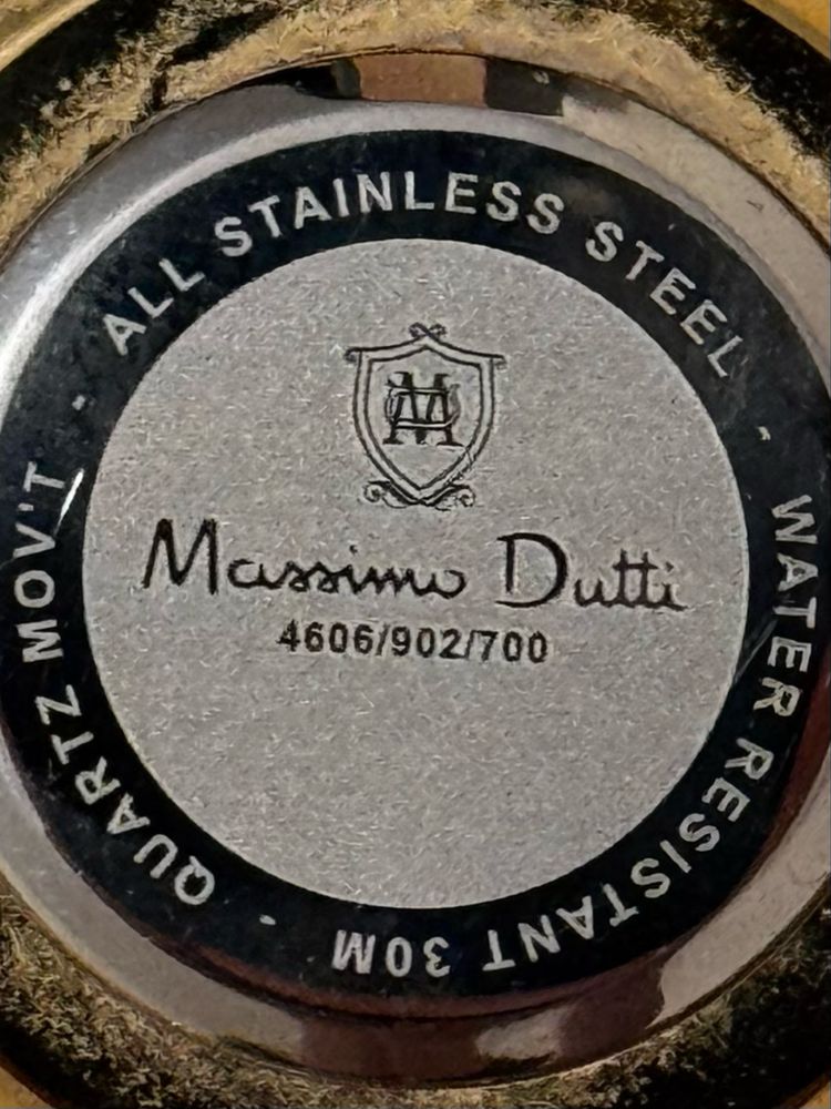 Ceas Massimo Dutti curea de piele maro si accesorii