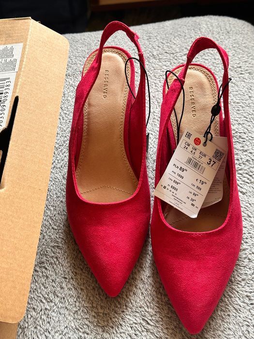Pantofi roz sling back Reserved,37