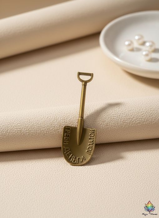 Подвеска Подкова с клевером золотистая. Коллекция