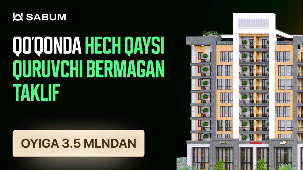 Qo’qon shahri markazidan oyiga 3.5 million to’lab uy xarid qiling!