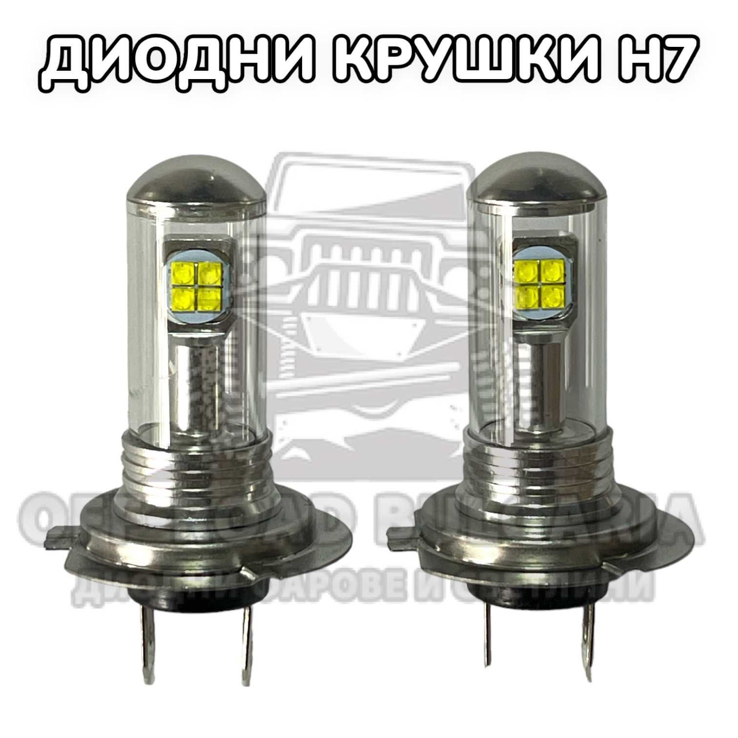 ТОП ОБЯВА 2 БРОЯ LED Диодни крушки – H7 120W 12V +150%