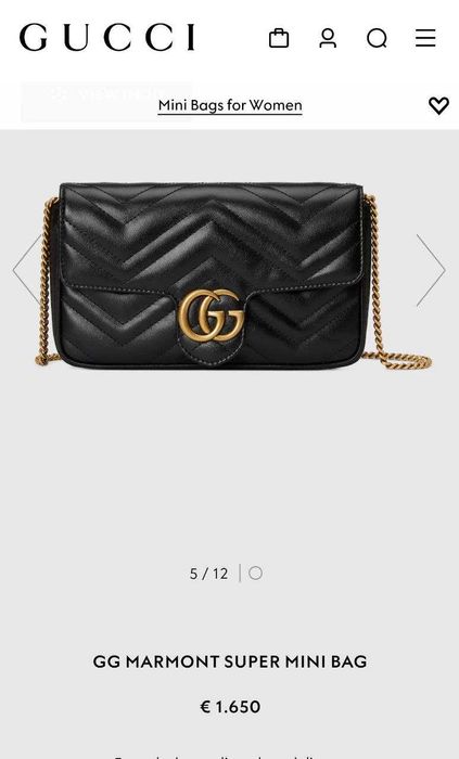 Дамска Чанта Gucci GG MARMONT Super Mini Bag 100% LEATHER