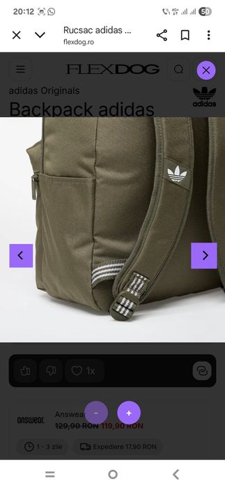 Vand rucsac Adidas Originals nou cu eticheta