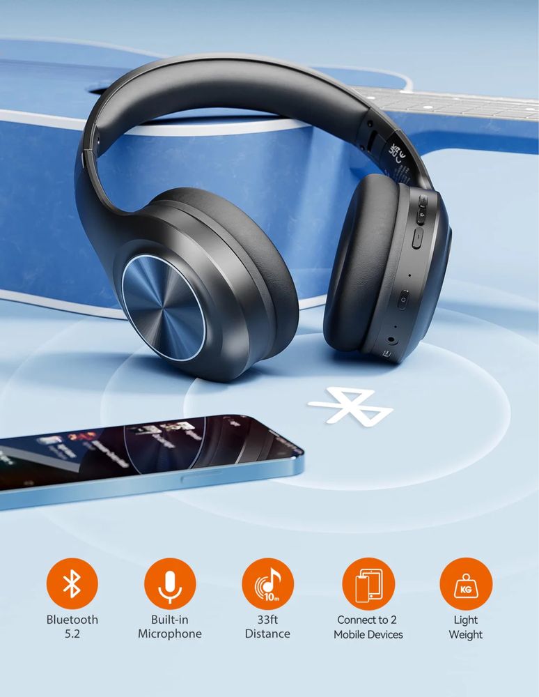 Căști Bluetooth TECKNET Over-Ear