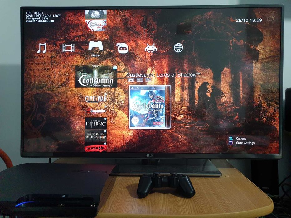 PS3 modat CFW Overclock 500GB + 60 jocuri (GTA, Red Dead, God of War)