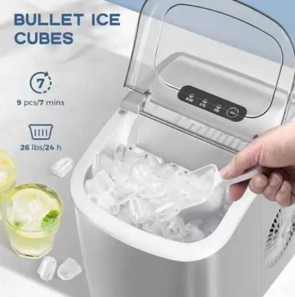 Ледогенератор за ледени кубчета/ниско ниво на шум/1,2L,100W,/Гаранция