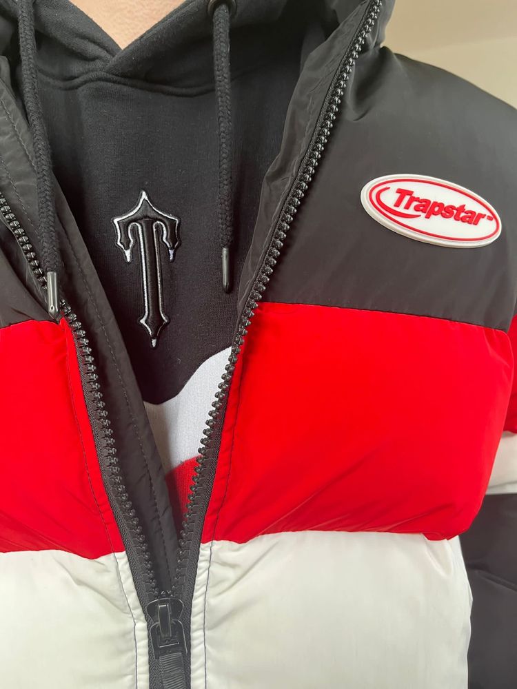 TRAPSTAR HYPERDRIVE puffer jacket- black/red/white