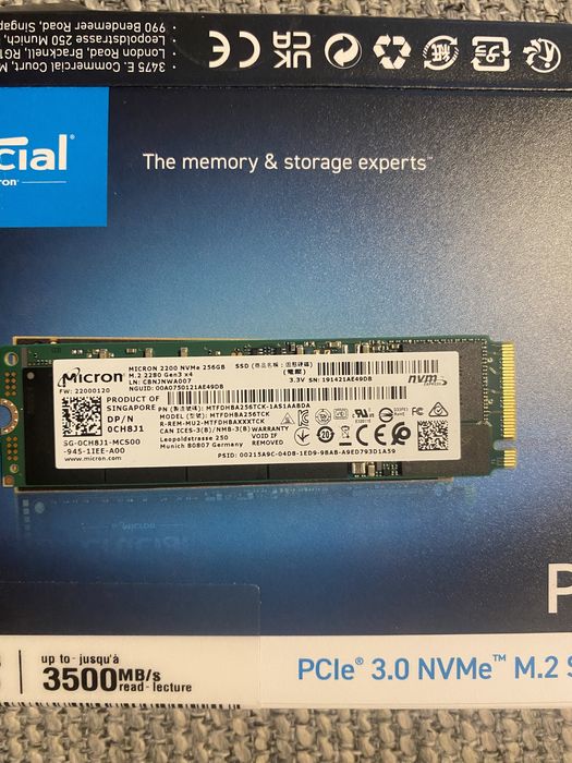 Диск SSD NVME 2280 256GB Gen3