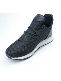 Adidasi GUESS Men High Top Fashion Sneakers _ Black Woven Fabric