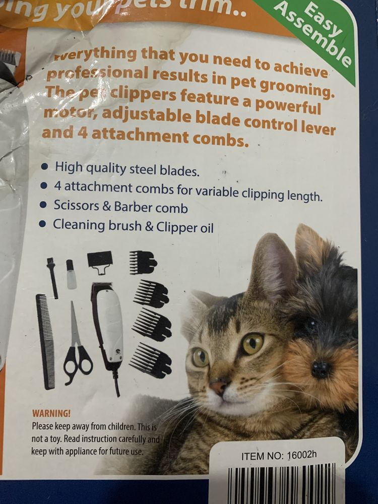 Pet Trimmer, nou nout, ideal pentru tunsul animalutelor, set complet