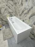 Cada acril, dreptunghiulara, Belform, alb lucios 180*70*62