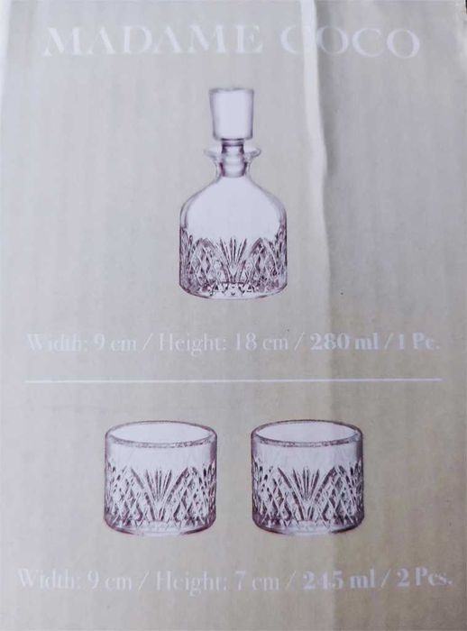 Set whisky - 2 pahare si sticla suprapozabile