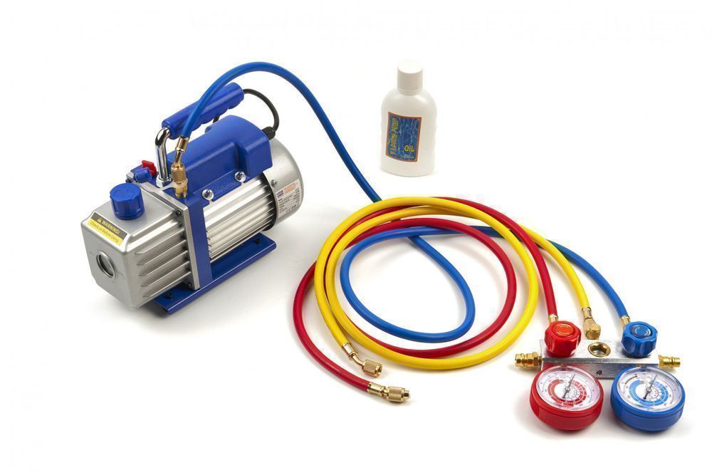 Pompa de vid cu 1 etapa cu set de manometre 2 porturi 85l/min hbm