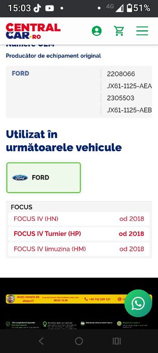 Disc frâna pt Ford focus Mk4